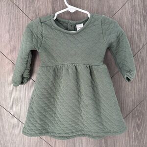 Carter’s Baby Girl Green Quilted Long Sleeve Dress